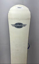 Load image into Gallery viewer, Sims Black White Blue Wave Curling Graphic Design Snowboard With Bindings
