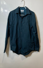 Load image into Gallery viewer, Calvin Klein Mens Green Long Sleeve Collared Slim Fit Dress Shirt Size Medium
