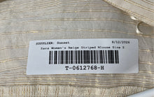 Load image into Gallery viewer, Zara Womens Ivory Striped Long Sleeve Button Front Blouse Top Size Small
