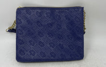 Load image into Gallery viewer, Juicy Couture Womens Blank Check Navy Blue Monogram Leather Crossbody Purse
