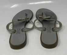 Load image into Gallery viewer, Authentic Salvatore Ferragamo Womens Gray Slip-On Thong Sandals Size 9
