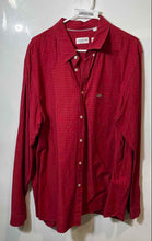 Load image into Gallery viewer, Lacoste Mens Red Gray Gingham Cotton Long Sleeve Button-Up Shirt Size 2XL
