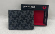 Load image into Gallery viewer, True Religion Mens Black Gray Monogram Card Holder Bi-Fold Wallet With Tags
