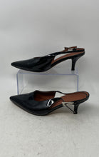 Load image into Gallery viewer, Coutgo Womens Black Kitten Pointed Toe Slingback Heels Size 8.5

