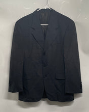 Load image into Gallery viewer, Mens Dark Gray Wool Notch Lapel Flap Pocket Three Button Blazer Size 38S
