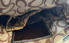 Load image into Gallery viewer, Coach Womens Beige Brown Signature Print Inner Divider Crossbody Purse
