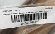 Load image into Gallery viewer, Franco Sarto Womens Callan Beige Leather Pointed Toe Block Pump Heels Size 9.5 M
