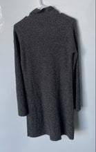 Load image into Gallery viewer, Express Womens Gray Ribbed Knit Long Sleeve Mock Neck Sweater Dress Size Medium
