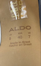 Load image into Gallery viewer, Aldo Womens Gennia Black Leather Backless High Heel Slide Sandals Size 9
