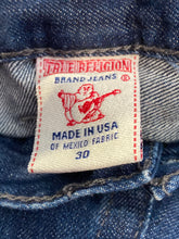 Load image into Gallery viewer, True Religion Mens Blue Denim Medium Wash Slim Fit Straight Leg Jeans Size 30
