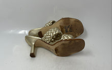 Load image into Gallery viewer, Michael Kors Womens Nadia Metallic Gold Braided Strap High Slide Sandals Size 6M
