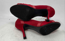 Load image into Gallery viewer, Mossimo Womens Red Slip-On Peep Toe Bow Stiletto D'Orsay Heels Size 9M
