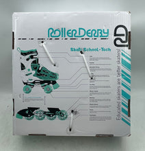 Load image into Gallery viewer, Roller Derby Kids White Green Interchangeable 2-In-1 Quad+Inline Skates Sz 12-2
