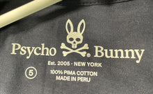 Load image into Gallery viewer, Psycho Bunny Mens Blue Cotton Short Sleeve Crew Neck Graphic T-Shirt Size 5
