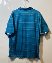 Load image into Gallery viewer, Ben Hogan Mens Blue Striped Short Sleeve Collared Button Polo Shirt Size XL
