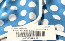 Load image into Gallery viewer, Michael Kors Womens Blue Polka Dot Print Short Sleeve Blouse Top Size M
