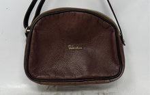 Load image into Gallery viewer, Valentina Womens Brown Pebbled Leather Adjustable Strap Crossbody Purse
