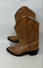 Load image into Gallery viewer, Old West Kids Brown Leather Pull-On Round Toe Cowboy Western Boots Size 35
