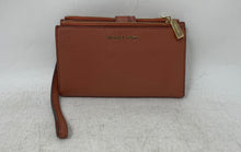 Load image into Gallery viewer, Michael Kors Womens Adele Pink Pebbled Leather Double Zip Phone Wristlet Wallet
