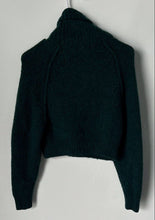 Load image into Gallery viewer, Zara Womens Green Turtleneck Long Raglan Sleeve Cropped Pullover Sweater Size S
