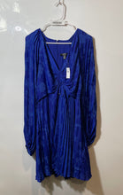 Load image into Gallery viewer, Banana Republic Womens Radiant Blue V-Neck Long Sleeve Mini Dress Size 12 W/Tag
