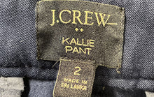 Load image into Gallery viewer, J.Crew Womens Kallie Navy Blue Flat Front Straight Leg Dress Pants Size 2
