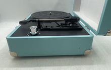 Load image into Gallery viewer, Blue Portable Suitcase Turntable Record Player Built-In Stereo Speakers Untested
