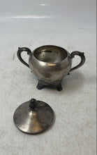 Load image into Gallery viewer, Wm. A. Rogers Silver-Tone Engraved Scroll Handle Footed Sugar Bowl With Lid
