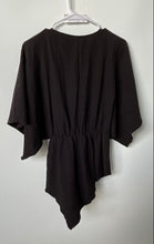 Load image into Gallery viewer, Zara Womens Black Long Sleeve Round Neck Asymmetrical Tunic Blouse Top Size S
