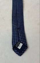 Load image into Gallery viewer, Barneys New York Mens Blue Check Keeper Loop Adjustable Formal Pointed Tie
