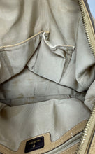 Load image into Gallery viewer, Ora Delphine Womens Beige Leather Outer Pocket Double Handle Satchel Purse
