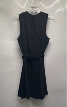 Load image into Gallery viewer, Zara Womens Black Sleeveless Crew Neck Belted Waist Fit &amp; Flare Dress Size XL
