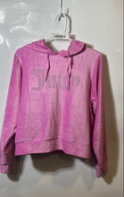Load image into Gallery viewer, Juicy Couture Womens Pink Long Sleeve Cropped Pullover Hoodie Size XL
