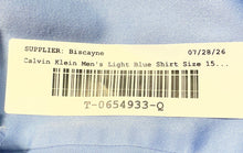 Load image into Gallery viewer, Calvin Klein Mens Light Blue Long Sleeve Collared Dress Shirt Size 15.5 32/33
