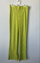 Load image into Gallery viewer, Zara Womens Green Yellow Abstract Flat Front Bootcut Leg Trouser Pants Size M
