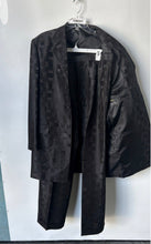 Load image into Gallery viewer, Zacchi Mens Black Geometric Print 2-Piece Suit Size Blazer 42R Pants W35-36R
