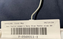 Load image into Gallery viewer, Ann Taylor Womens Navy Blue Flat Front Slash Pocket Stretch Chino Pants Size 8P
