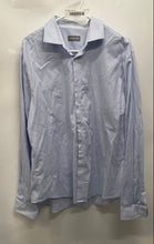 Load image into Gallery viewer, Michael Kors Mens Blue Long Sleeve Collared Dress Shirt Size XL 17 36/37
