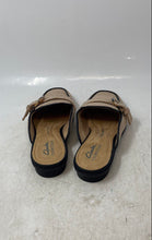 Load image into Gallery viewer, Clarks Womens Lyrical Shine Beige Square Toe Slip-On Mule Flats Size 6M

