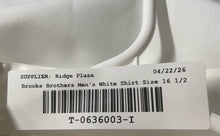 Load image into Gallery viewer, Brooks Brothers Mens White Cotton Non-Iron Collared Dress Shirt Size 16 1/2
