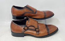 Load image into Gallery viewer, Zanzara Mens Strauss Brown Leather Double Monk Strap Dress Shoes Size 10
