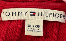 Load image into Gallery viewer, Tommy Hilfiger Womens Red Long Sleeve V-Neck Ribbed Hem Pullover Sweater Size XL
