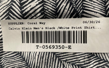 Load image into Gallery viewer, Calvin Klein Mens Black White Printed Short Sleeve Button-Up Shirt Size XL
