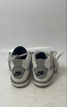 Load image into Gallery viewer, Nike Boys Air Jordan 4 Retro White Black Gray Lace-Up Sneaker Shoes Size 12C
