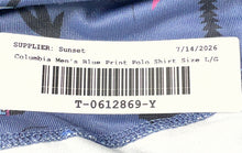 Load image into Gallery viewer, Columbia Mens Blue Printed PFG Super Slack Tide Stretch Polo Shirt Size Large
