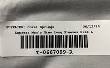 Load image into Gallery viewer, Express Mens Gray 1MX Slim Fit Long Sleeve Collared Dress Shirt Size L With Tag
