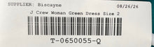 Load image into Gallery viewer, J.Crew Womens Green Pleated Long Sleeve Round Neck Back Zip A-Line Dress Size 2P
