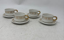 Load image into Gallery viewer, Lot Of 8 Pcs White Gold Handle Tea Coffee Tableware Cup And Saucer Set
