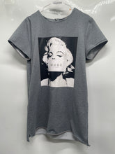 Load image into Gallery viewer, Dress Forum Womens Gray Graphic Print Short Sleeve T-Shirt Dress Size Large
