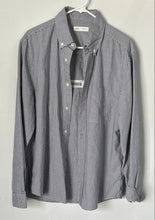 Load image into Gallery viewer, Zara Mens Blue White Check Cotton Long Sleeve Collared Button-Up Shirt Size M
